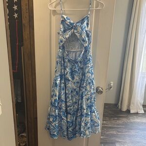 Blue and White Floral Dress